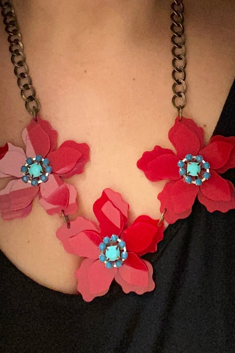 Collar Aruba Rojo con celeste
